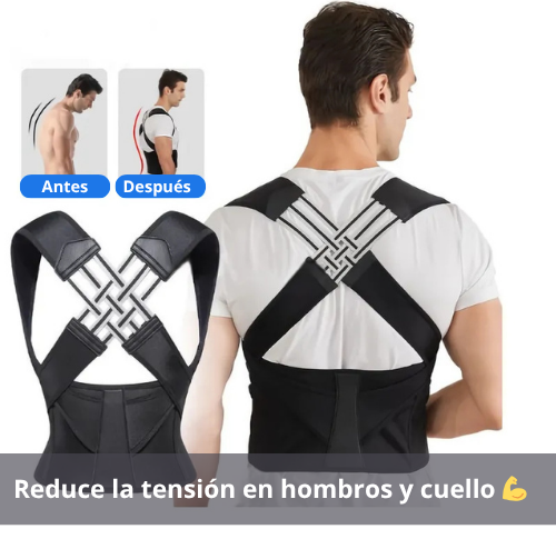 Chaleco Corrector De Postura Cruzado. Corrector de Postura Ajustable - Alivia Dolor de Espalda y Hombros