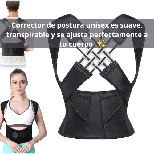Chaleco Corrector De Postura Cruzado. Corrector de Postura Ajustable - Alivia Dolor de Espalda y Hombros