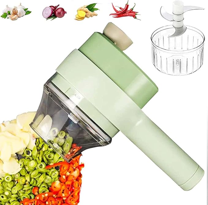 CORTADOR DE ALIMENTOS ELÉCTRICO PORTÁTIL 4 en 1