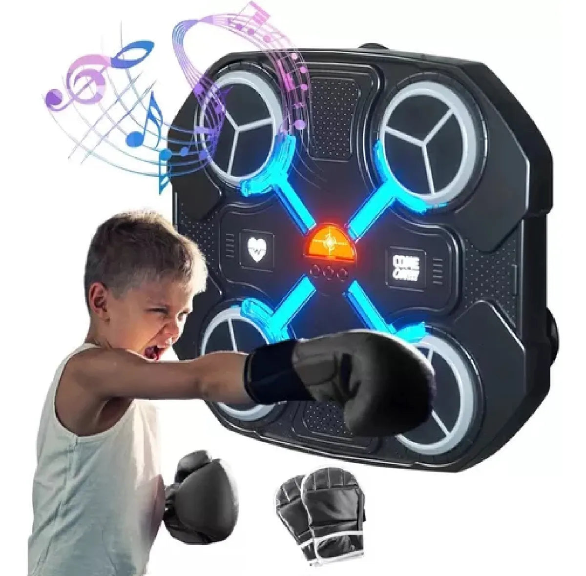 INTELLIGENT SMART BOXING ® Máquina de Boxeo Inteligente con Luces LED y Música Bluetooth